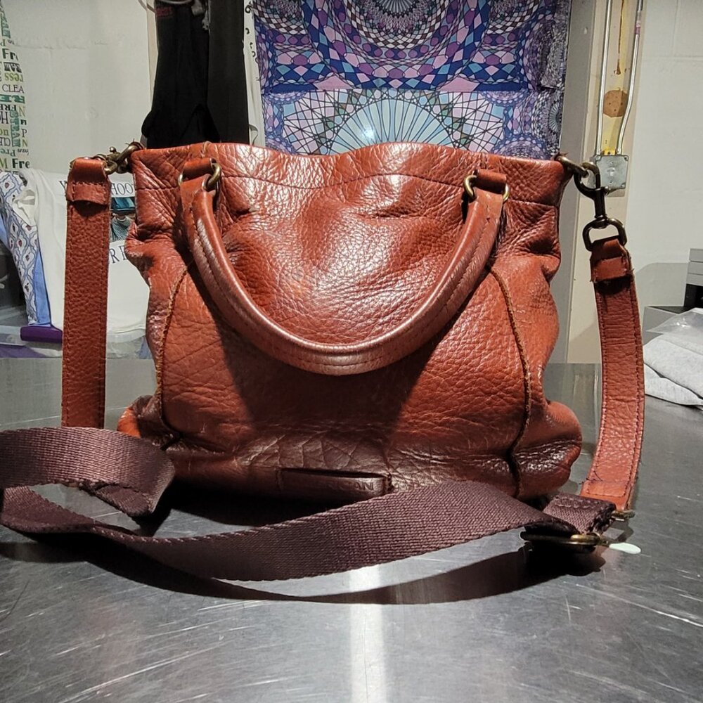 BEAUTIFULLY DISTRESSED VTG AMERICAN LEATHER CO. BROWN CROSSBODY BAG PURSE EUC - Picture 14 of 16